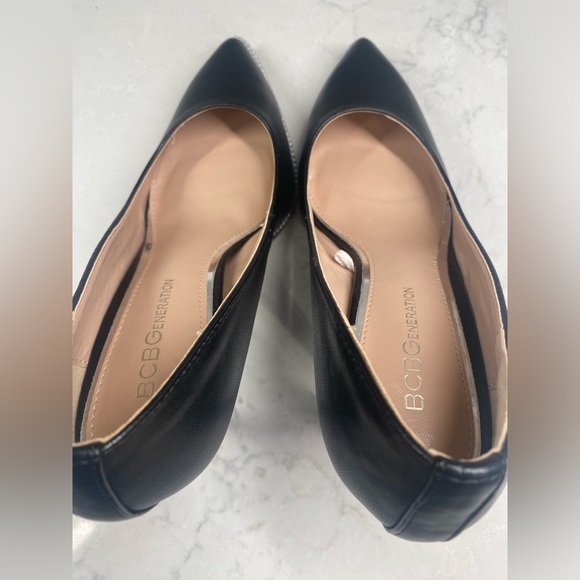 BCBG Harlia black leather pointy toe heels - Picture 7 of 14